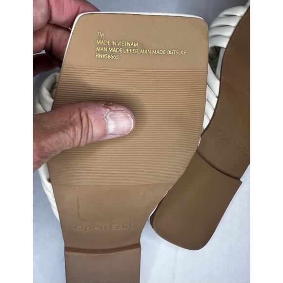 Open Edit twisted slides White Women's Size 7 M - Picture 5 of 6